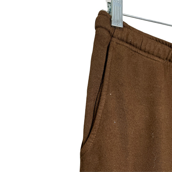 Monrow Women's Jogger Pants Drawstring Brown Loose Tapered Cotton High Rise XS - Picture 6 of 8